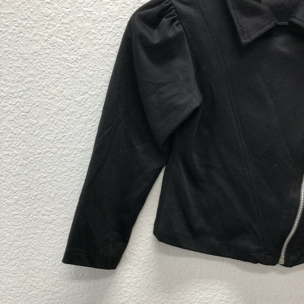Girls Coat Black Moto Biker Jacket 725 Originals 6 - Picture 6 of 6